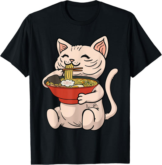 Don Sphynx Cat Japan Ramen Noodles Anime Kawaii Food Manga T-Shirt