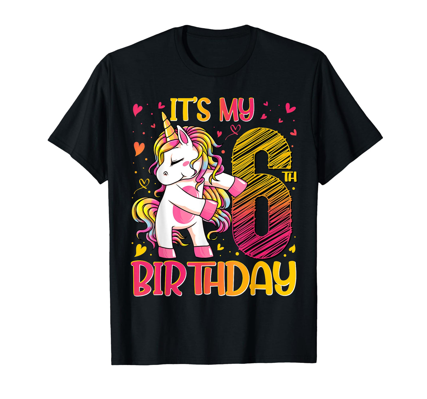 6 Year Old Gifts Unicorn Flossing 6th Birthday Girl Party T-Shirt