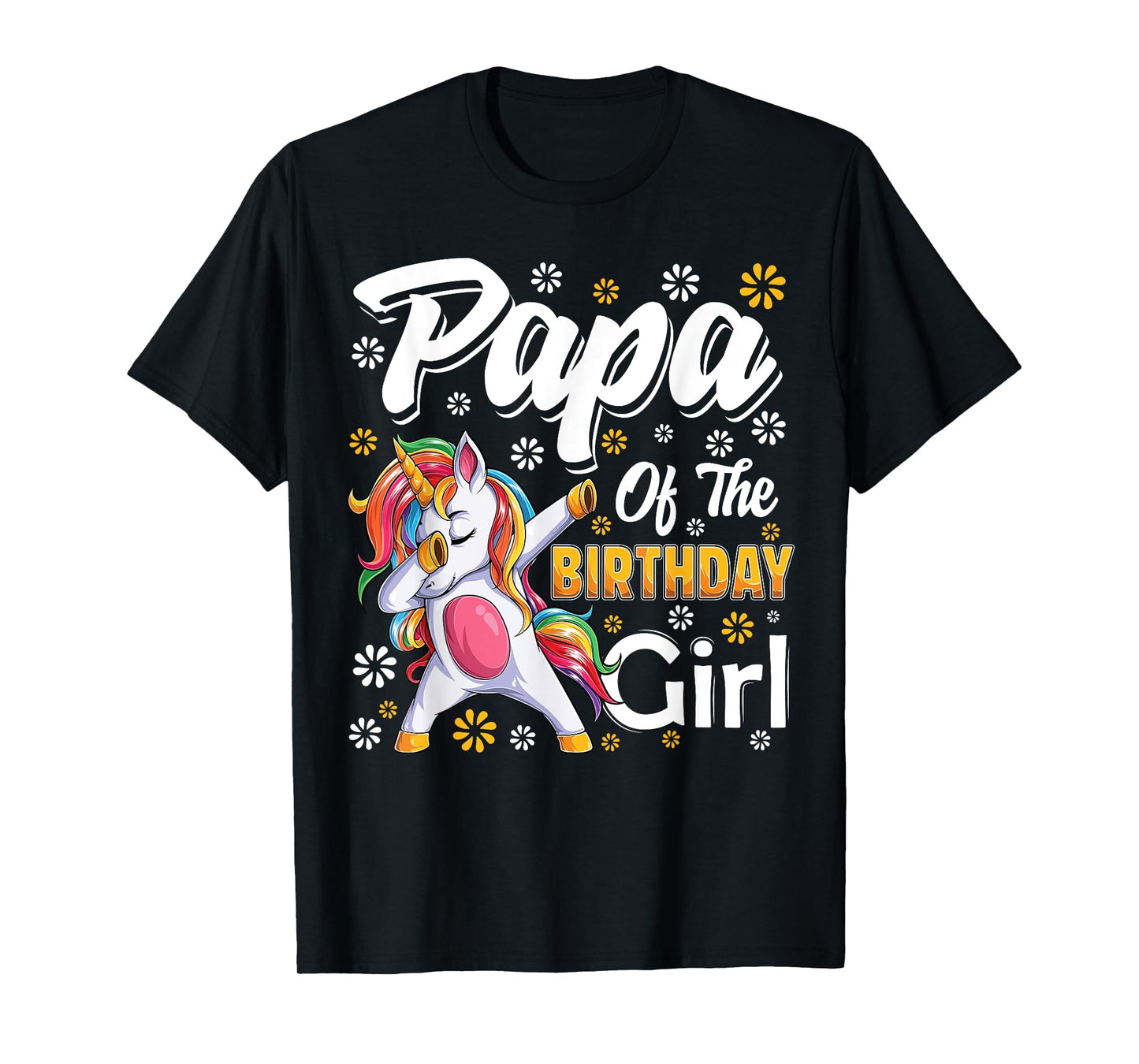 awesome dabbing unicorn birthday Papa Family Matching T-Shirt