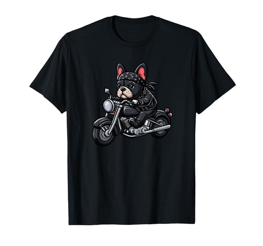 French Bulldog Biker Funny Dog Motorcycle T-Shirt for Men Women Kids