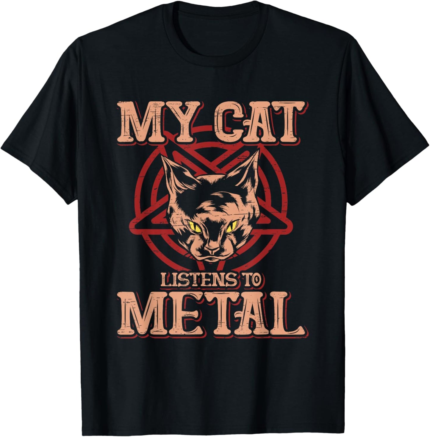 My Cat listens to Metal - Black Dark Rock Death Metal T-Shirt
