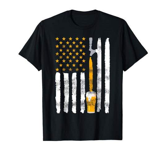American Beer on Tap Flag T Shirt for Men and Women T-Shirt