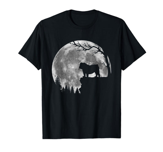 English Bulldog Moon Silhouette Funny Lazy Halloween Costume T-Shirt