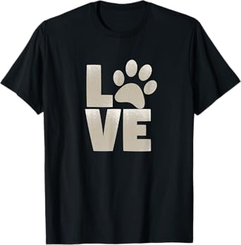 Love Dog Paw Print for Dog Paw Lover and Dog Owner T-Shirt