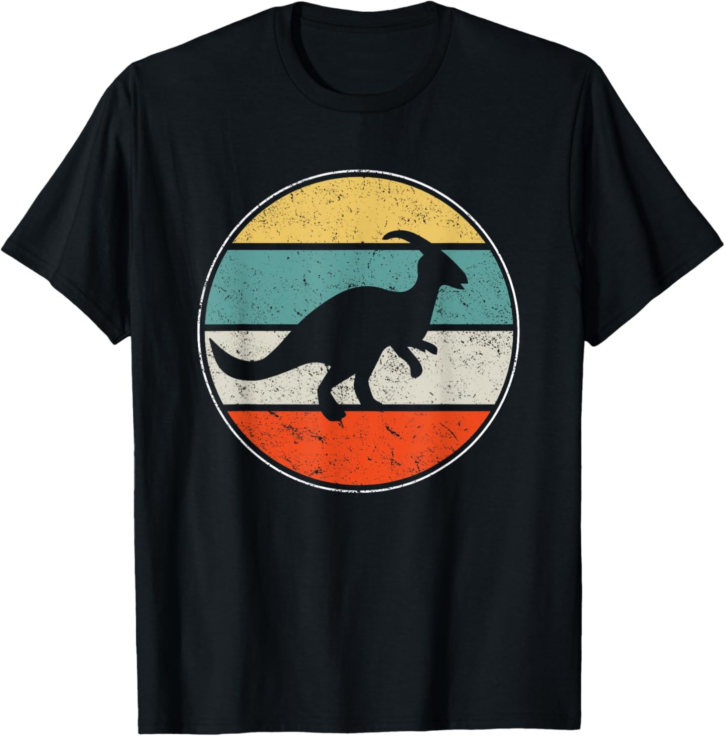 Parasaurolophus dinosaur silhouette retro venom T-Shirt
