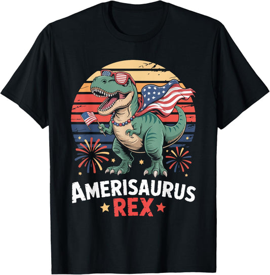 Amerisaurus Rex 4th Of July Patriotic American T-Shirt