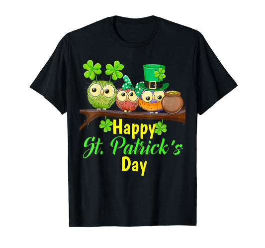 Owl Leprechaun, Happy St Patrick's Day, Matching Family Tee T-Shirt