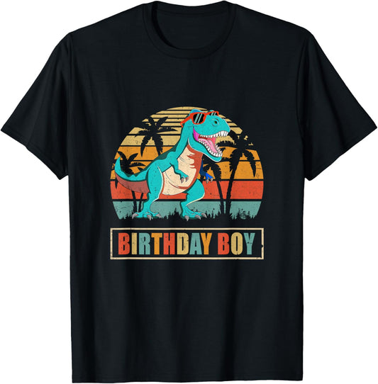 Birthday Boy Dino T Rex Dinosaur Boys Kids Matching Family T-Shirt