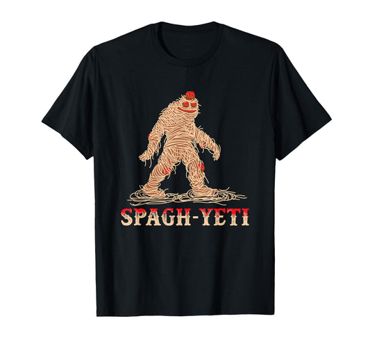 Bigfoot Yeti Spaghetti Meatballs Ramen Noodles T-Shirt