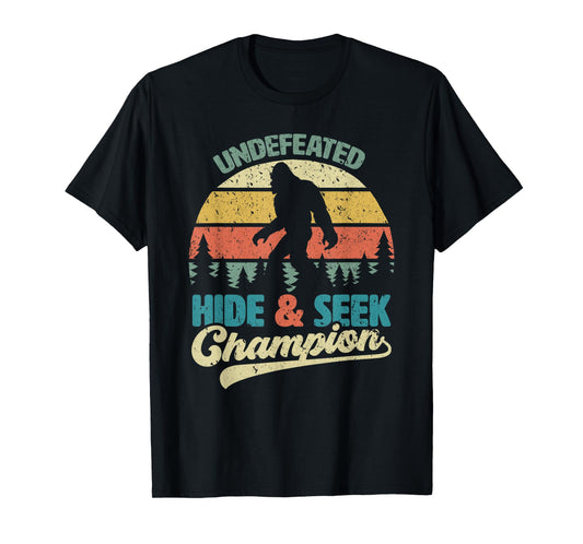 Bigfoot Undefeated Hide & Seek Champion Funny Sasquatch Yeti T-Shirt