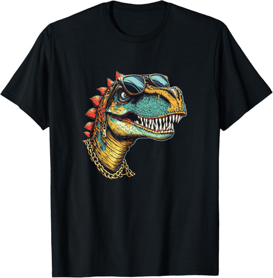 Dinosaur Face Sunglasses, Cool Funny Rebel Boss Hip Dino T-Shirt