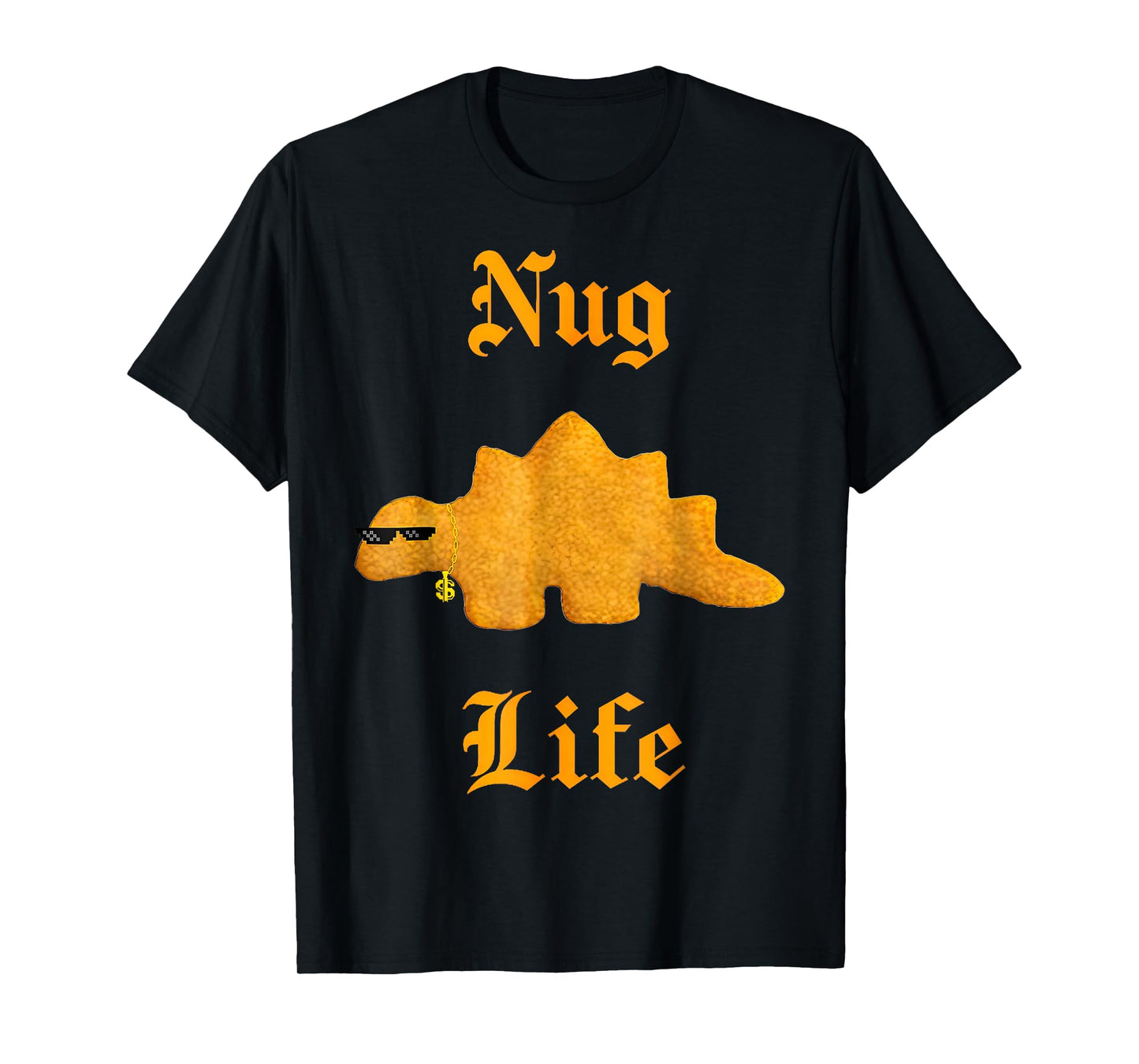 Nug Life Dinosaur Chicken Nugget Funny Retro T-Shirt