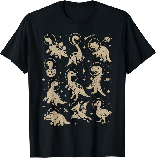 Dinosaur In Space Astronaut Tee Retro Galaxy Dinosaur T-Shirt