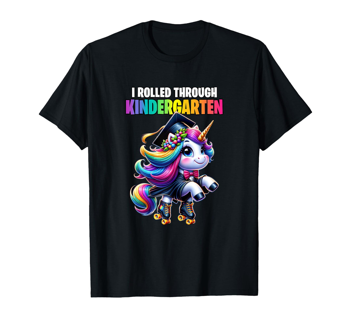 Graduation Kindergarten Unicorn Roller Skate Girls Grad T-Shirt