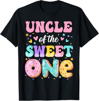 Uncle Of The Sweet One 1st Birthday Donut Bday Party T-Shirt