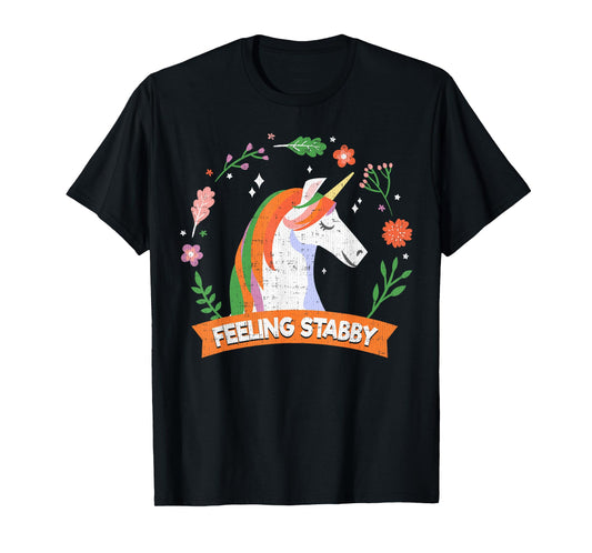 Feeling Stabby the unicorn Tee shirt T-shirt T-Shirt