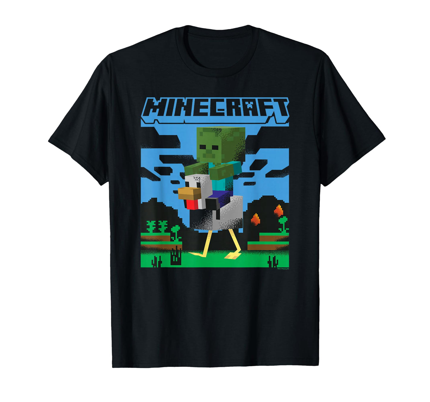 Minecraft Chicken Jockey Day Walk Poster T-Shirt