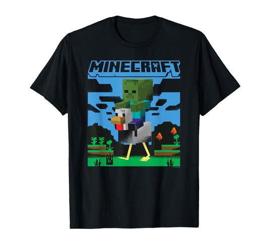 Minecraft Chicken Jockey Day Walk Poster T-Shirt