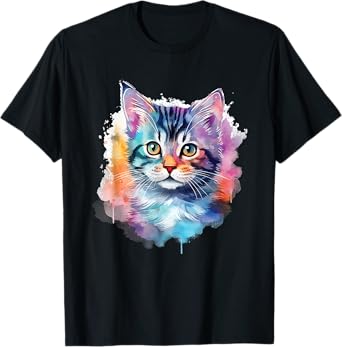 Colorful Cat - Cat Lover Kitten Owner Kitty T-Shirt for Men Women Girls Kids