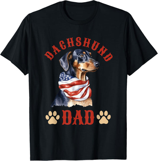 Dachshund Dad Dog Father's Day 4th of July T-Shirt
