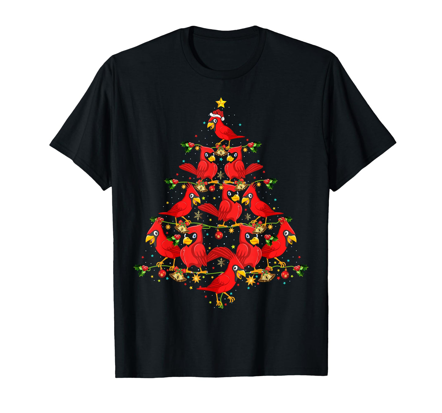 Cardinal Birds Christmas Tree Gift Funny Christmas Cardinal T-Shirt