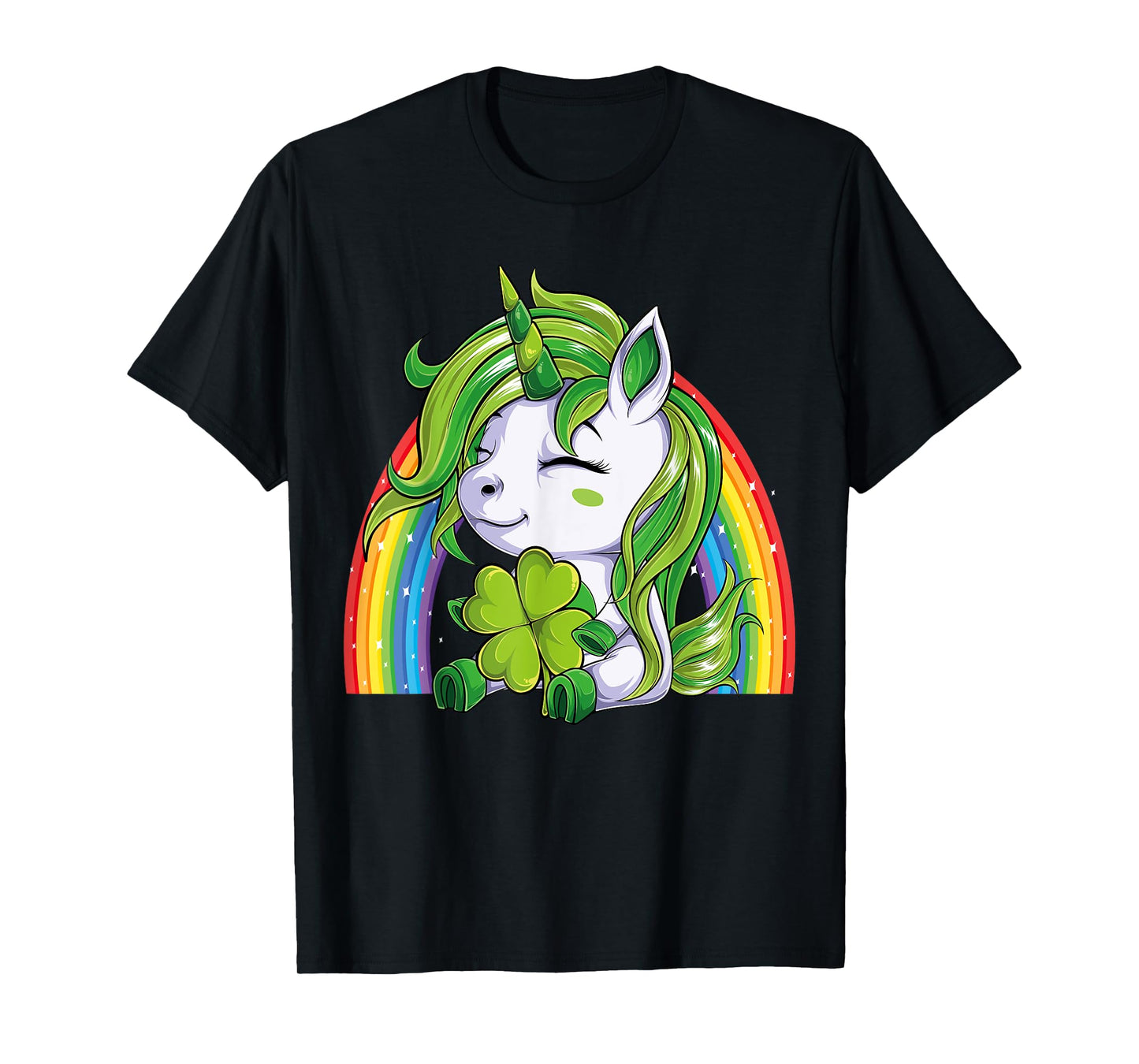 Unicorn Happy St Patricks Day Irish Rainbow Shamrock Kids T-Shirt