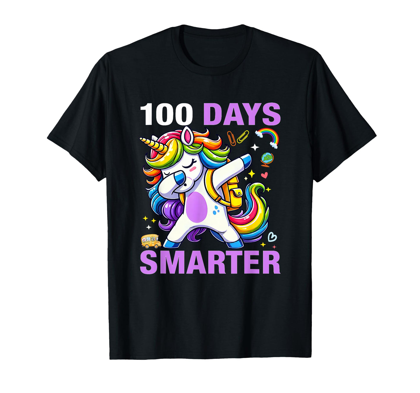 100 Days Smarter Kids Girls Unicorn 100th Day of School T-Shirt