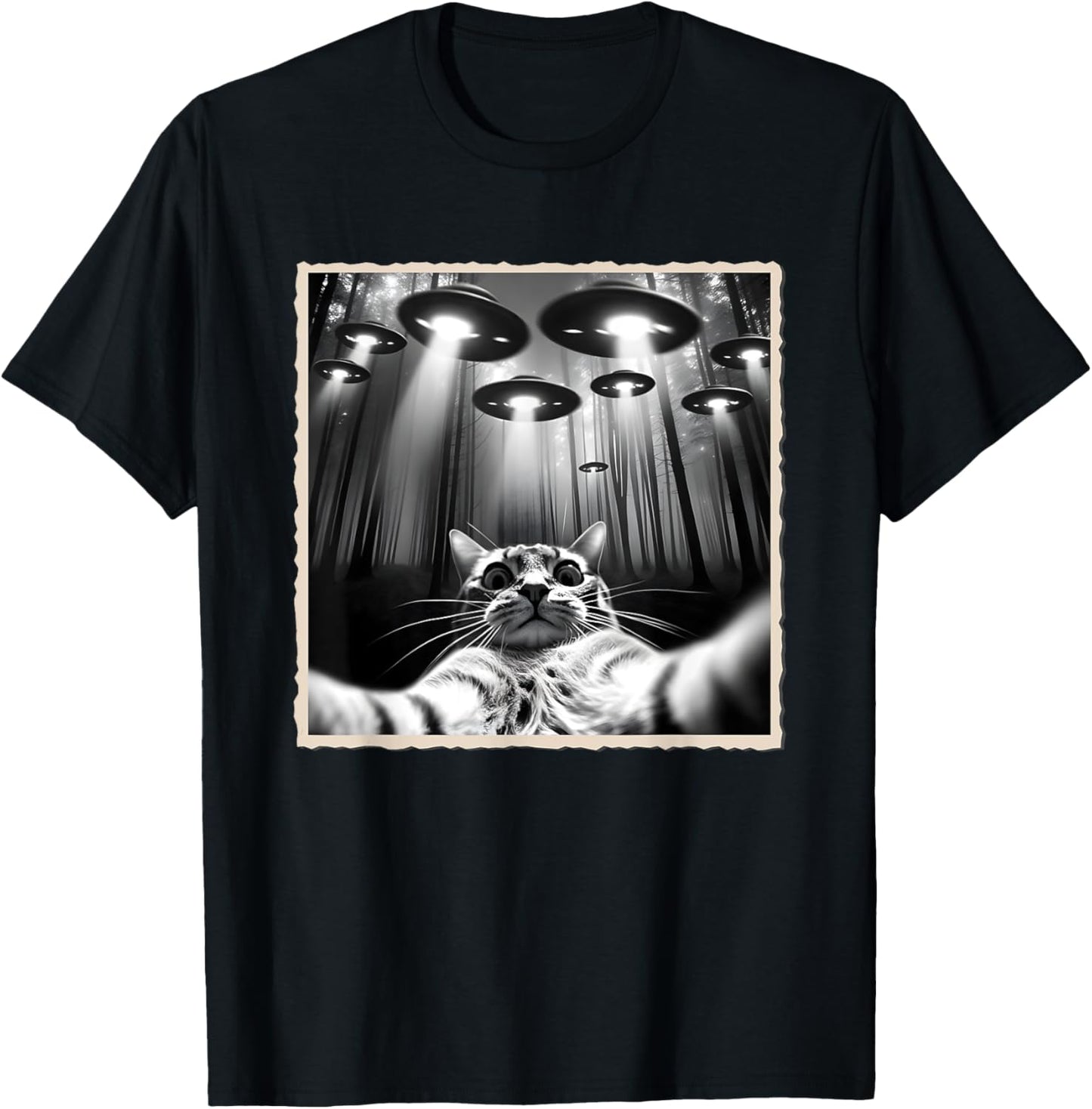 Cat Selfie With UFO | Funny UFOs & Cat T-Shirt