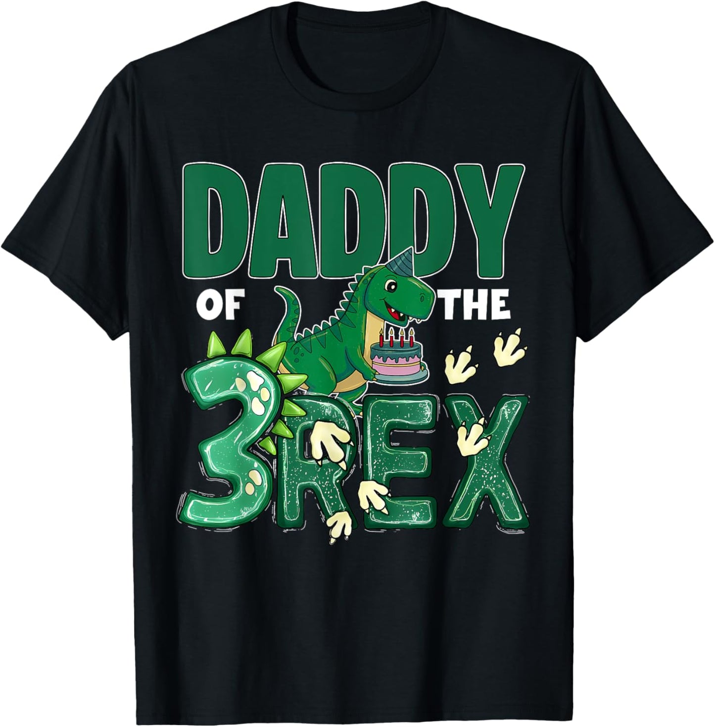 Daddy Of The Three Rex Birthday Dinosaur 3 Rex Youth Boy Kid T-Shirt