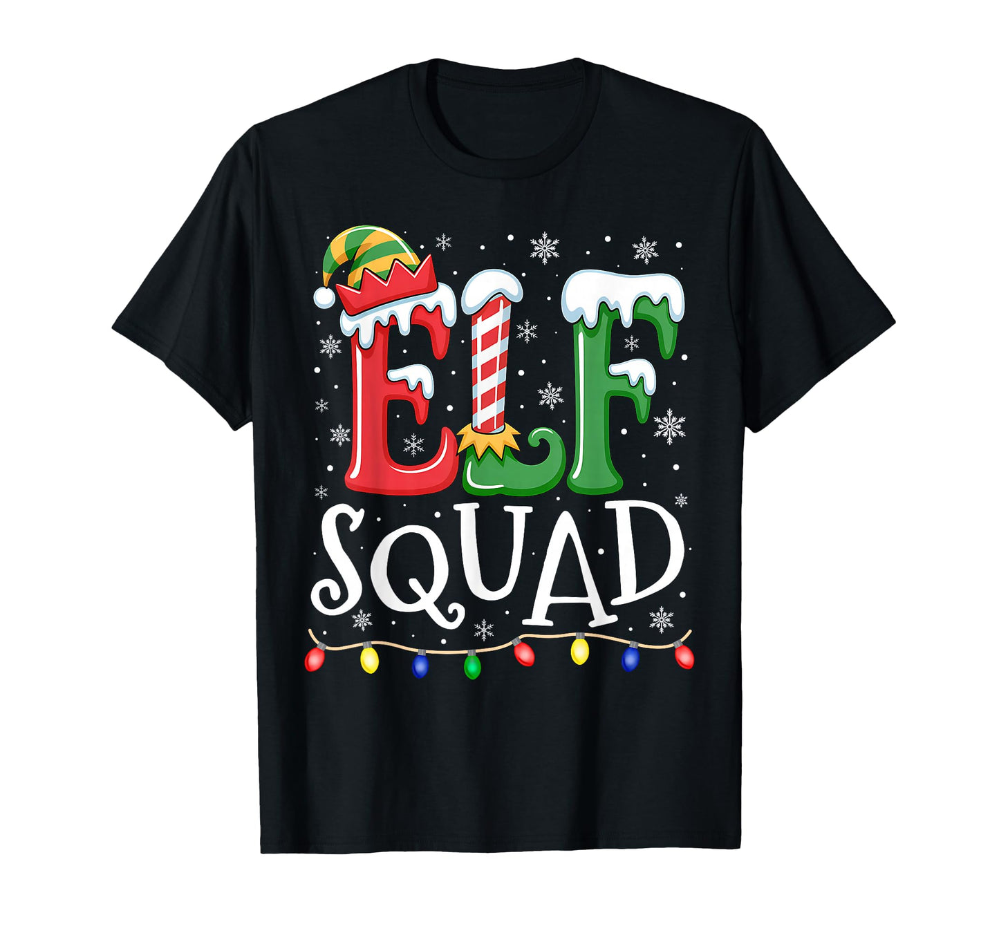 Elf Family Christmas Matching Pajamas Xmas Elf Squad T-Shirt