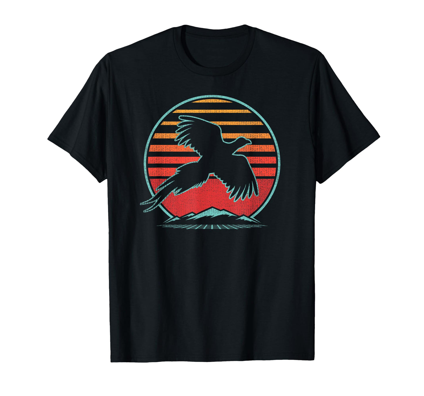 Pheasant Hunting Retro Vintage 80s Style Birding Gift T-Shirt