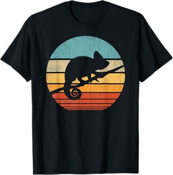 Chameleon Retro Vintage 60s 70s Sunset Lizard Reptile Animal T-Shirt
