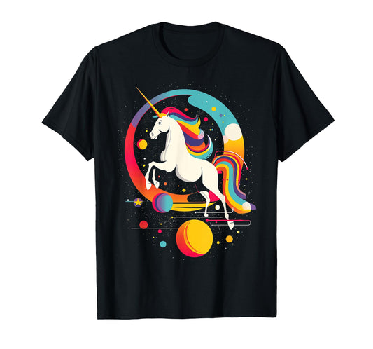 Unicorn Geometric Animal Art Colorful Graphic Unicorn T-Shirt