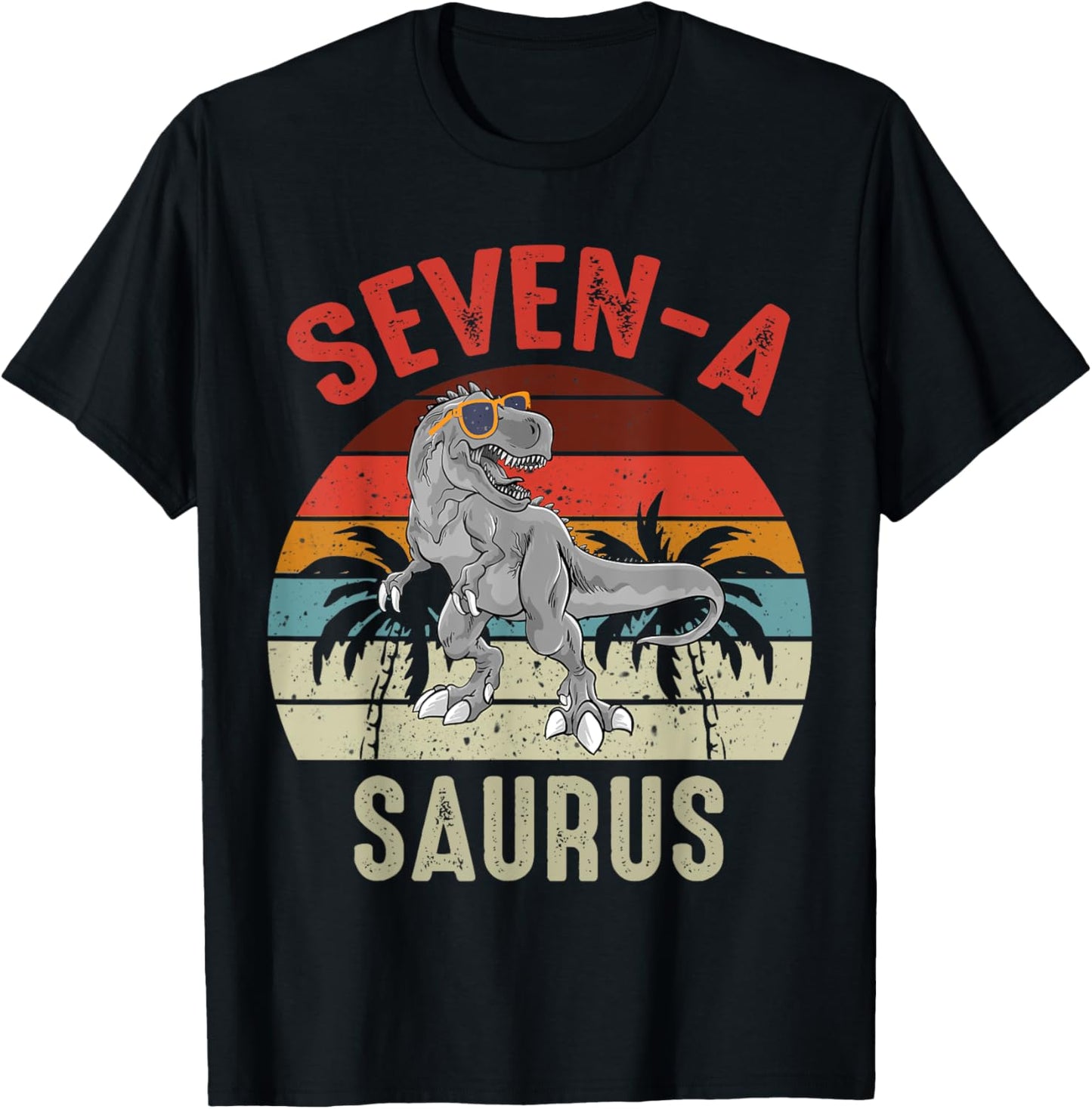 7 Years Old 7th Birthday Boy Seven A Saurus Dinosaur Lover T-Shirt