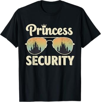 Princess Security Protection Retro Castle Matching Family T-Shirt