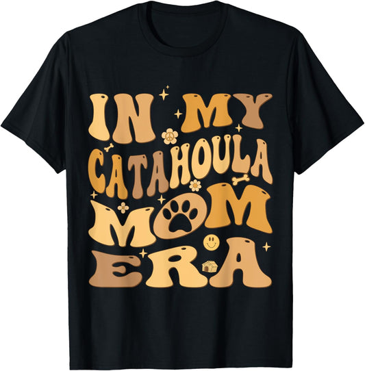 In My Catahoula Mom Era Groovy Catahoula Leopard Dog Owner T-Shirt