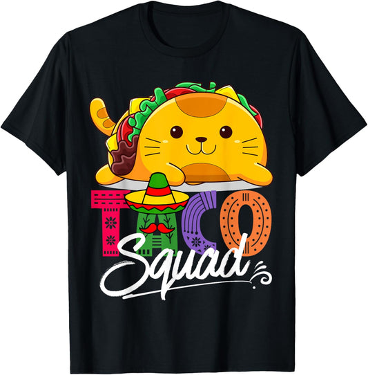 Cat Taco Squad Cinco De Mayo Cute Funny Mexican Food Lover T-Shirt