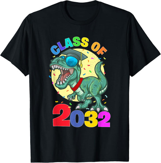 Dinosaur T Rex Class 2032 Grow With Me First Day of School T-Shirt
