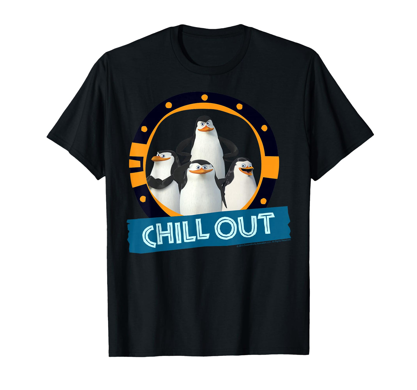 Madagascar Penguins Chill Out Text Poster T-Shirt