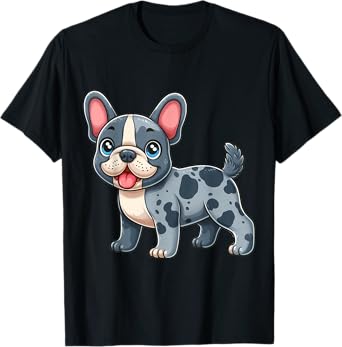 Adventures of a Merle French Bulldog: Playful Cartoon T-Shirt