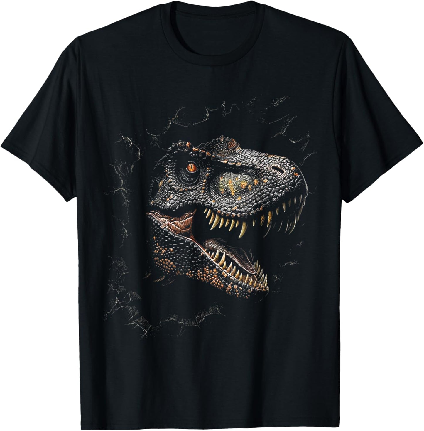 DinotastiX Unisex-Adults, Unisex-Kids Giganotosaurus Dinosaur Graphic T-Shirt, Black, Small, Short Sleeve