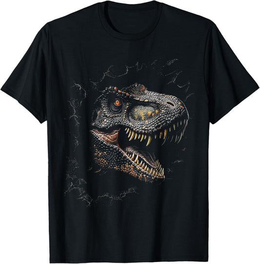 DinotastiX Unisex-Adults, Unisex-Kids Giganotosaurus Dinosaur Graphic T-Shirt, Black, Small, Short Sleeve