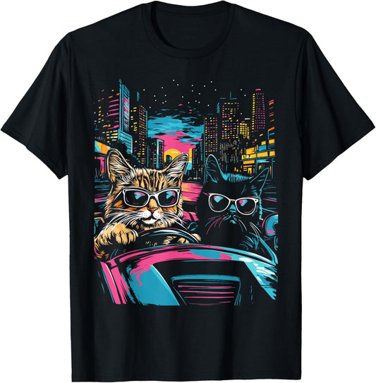 Funny Driving Cats – Quirky Cat Car Art for Women, Men, Kids T-Shirt
