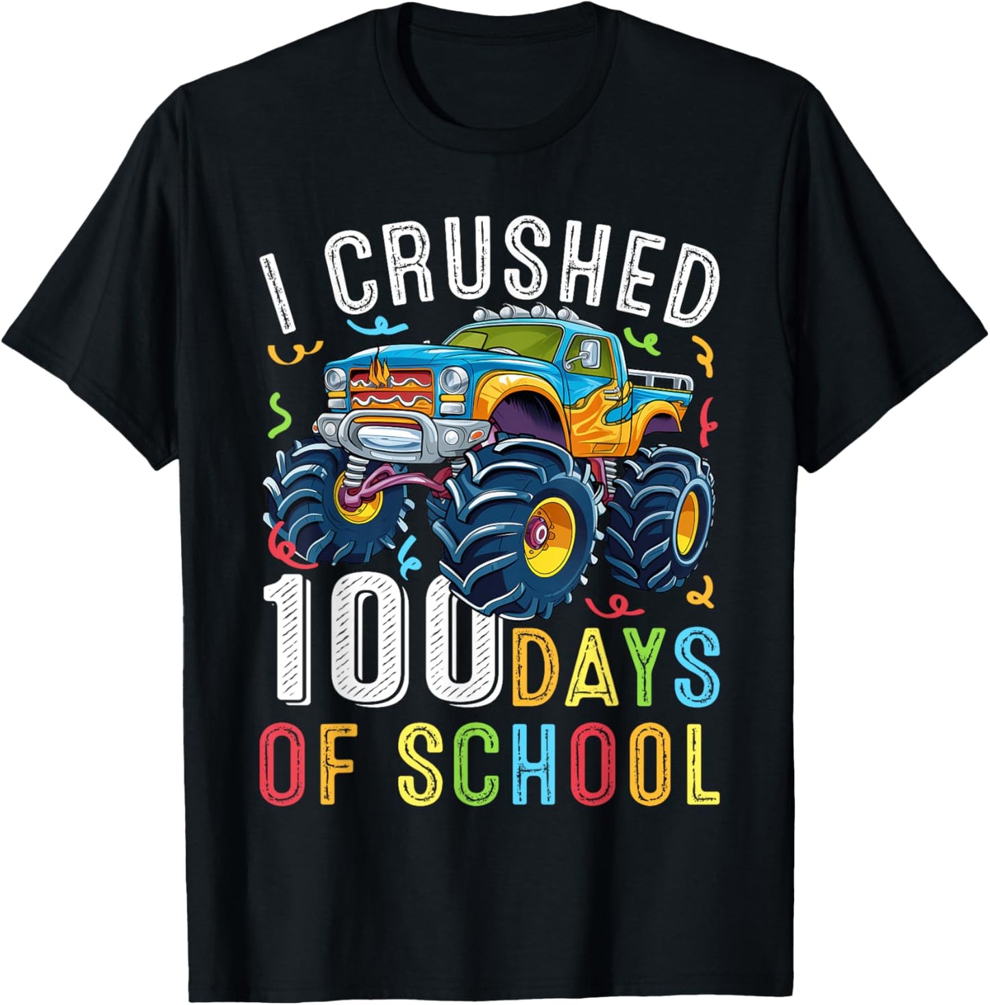 100 Days of School Monster Truck 100th Day of School Boys T-Shirt