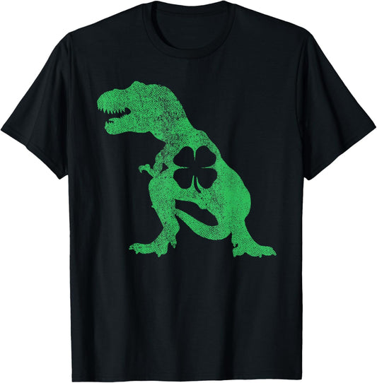 T Rex Dinosaur Gift St. Patrick's Day Shamrock Clover Irish T-Shirt