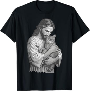 Jesus Holding Cat T-Shirt
