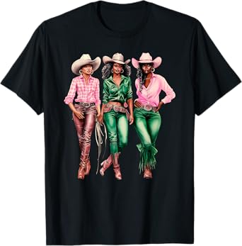 Black Cowgirl Western Rodeo Melanin Black History Texas T-Shirt