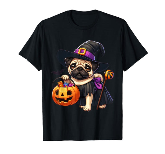 Pug Halloween Costume Witches For Lover Dog T-Shirt
