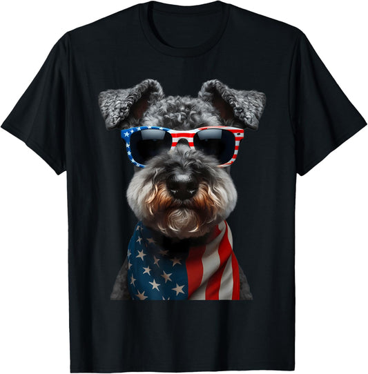 Kerry Blue Terrier Dog 4th Of July American Independence Day T-Shirt