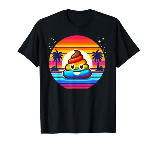 Rainbow POOP EMOTICON Unicorn party favors Poo for Kids T-Shirt